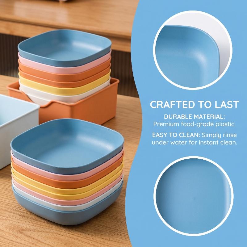 Kids Outdoor Kitchen Set - Multifunctional Snack Plates Set 10 Reusable