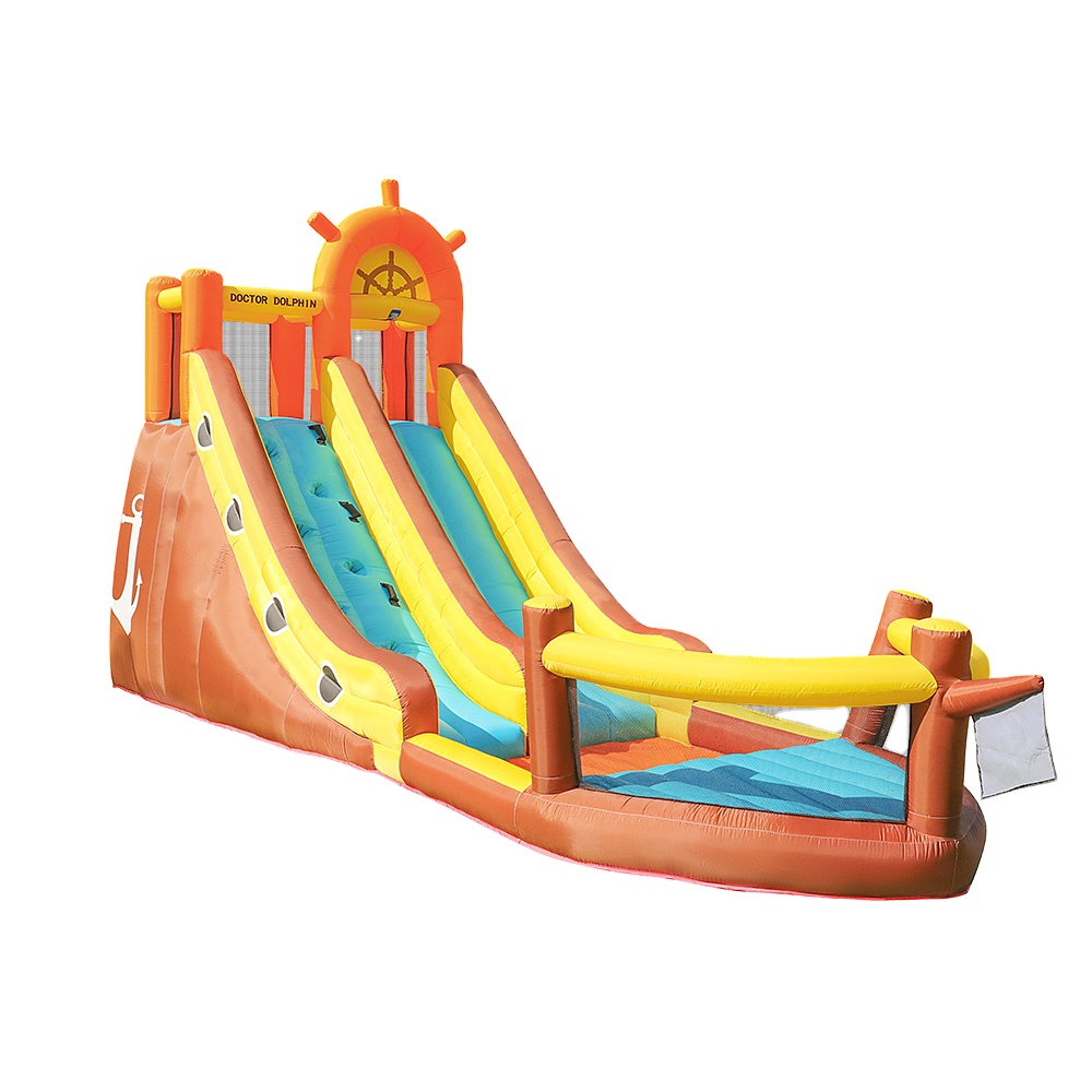 Kids Outdoor Water Slide - Doctor Dolphin Pirate Ship Outdoor Jumping