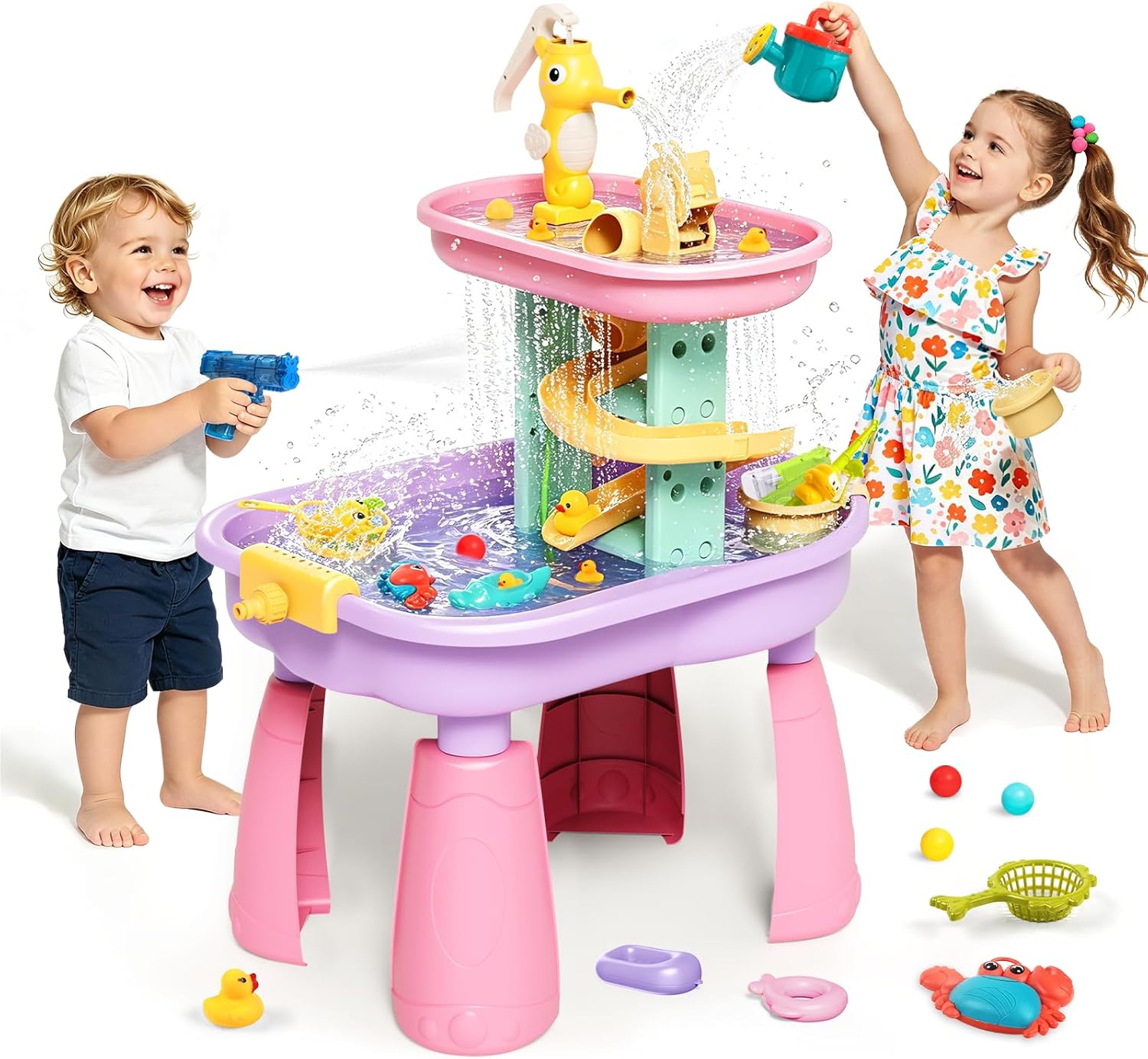 Kids Outdoor Water Play Table - Kids Sand & Water Table with