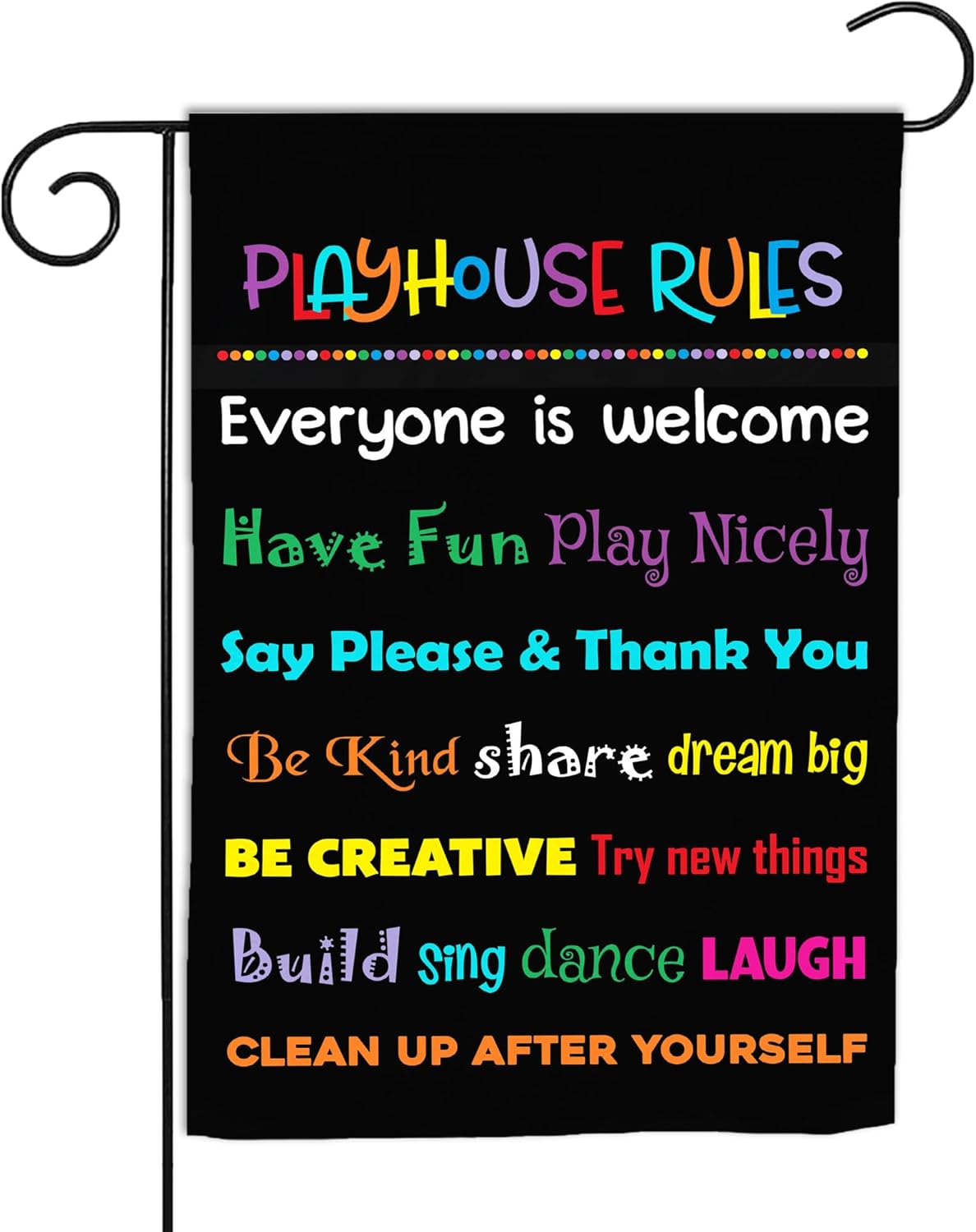 Kids Outdoor Treehouse - VOTANTA Playhouse Rules Garden Flag For