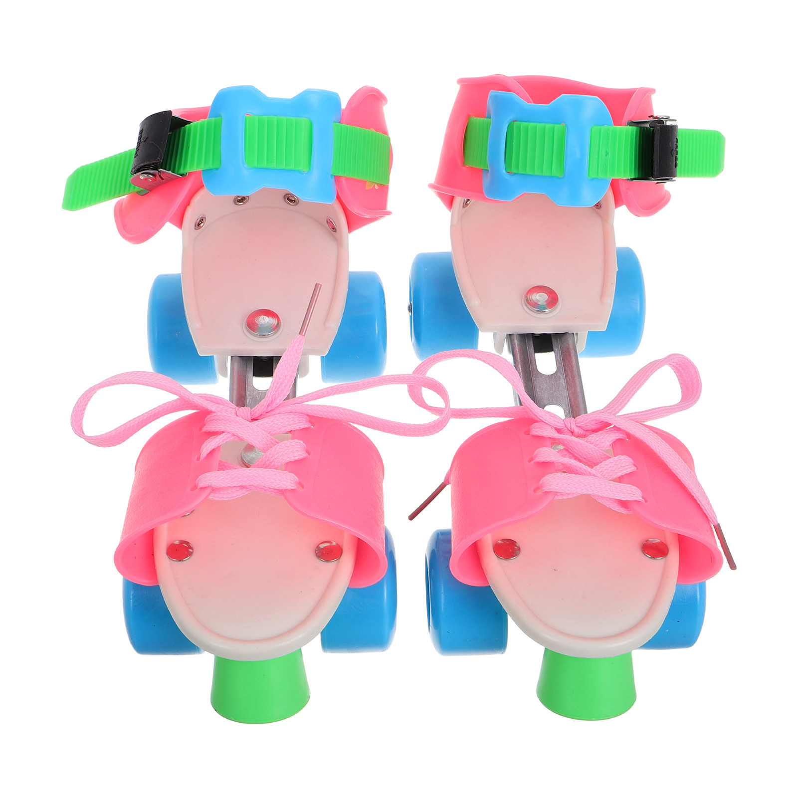 Kids Outdoor Quad - 1Pair Adjustable Kids Roller Skates Double