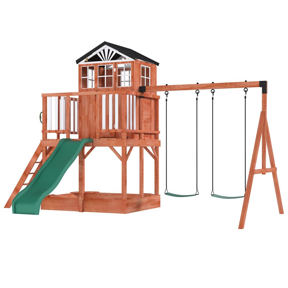 Kids Outdoor Kitchen Set - Swing Set for Kids,8 in 1