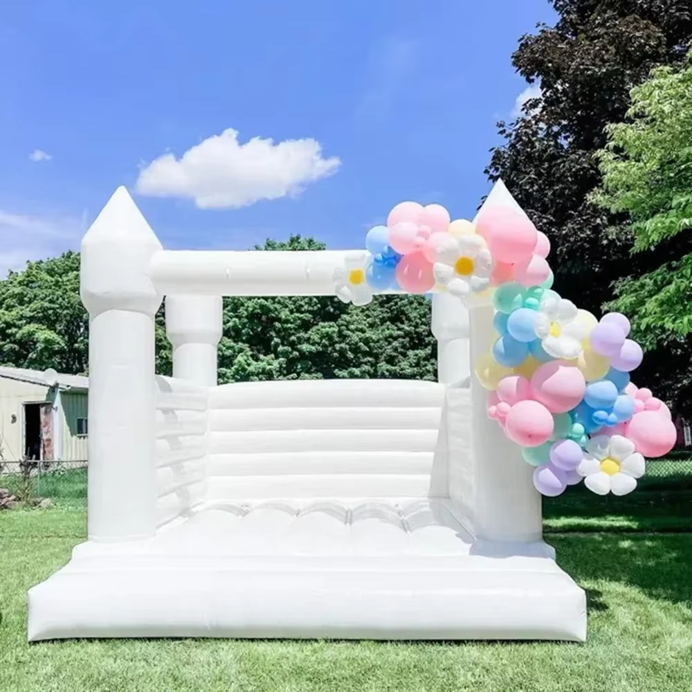Kids Outdoor House - White Inflatable Bounce House Jumper Bouncy