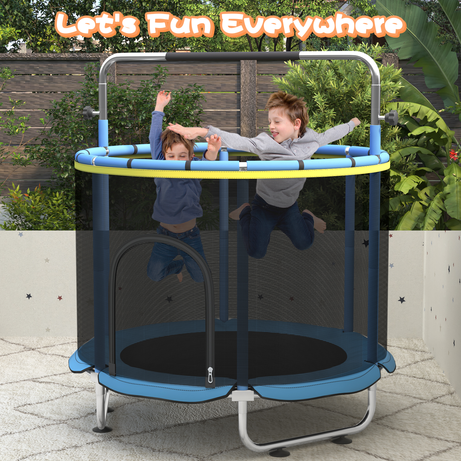 Kids Outdoor Hammock - 5FT Toddler Trampoline 8-in-1 Kids Mini