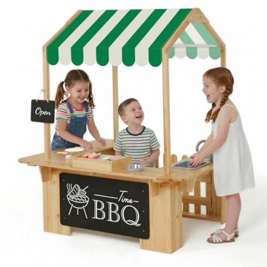 Kids Outdoor Kitchen Set - Outdoor playhouse mud kitchen BBQ toy
