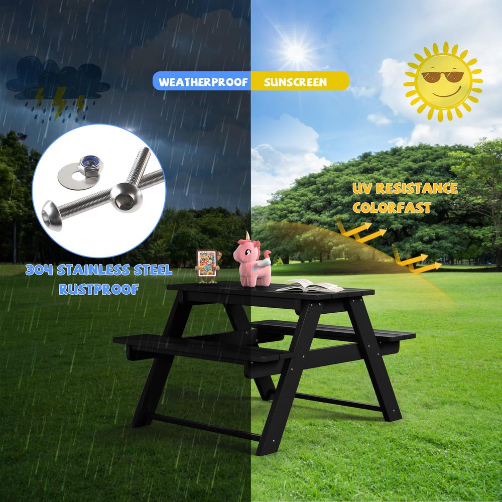 Kids Picnic Table, HDPE All We - Kids Outdoor Lawn Chair recension och pris