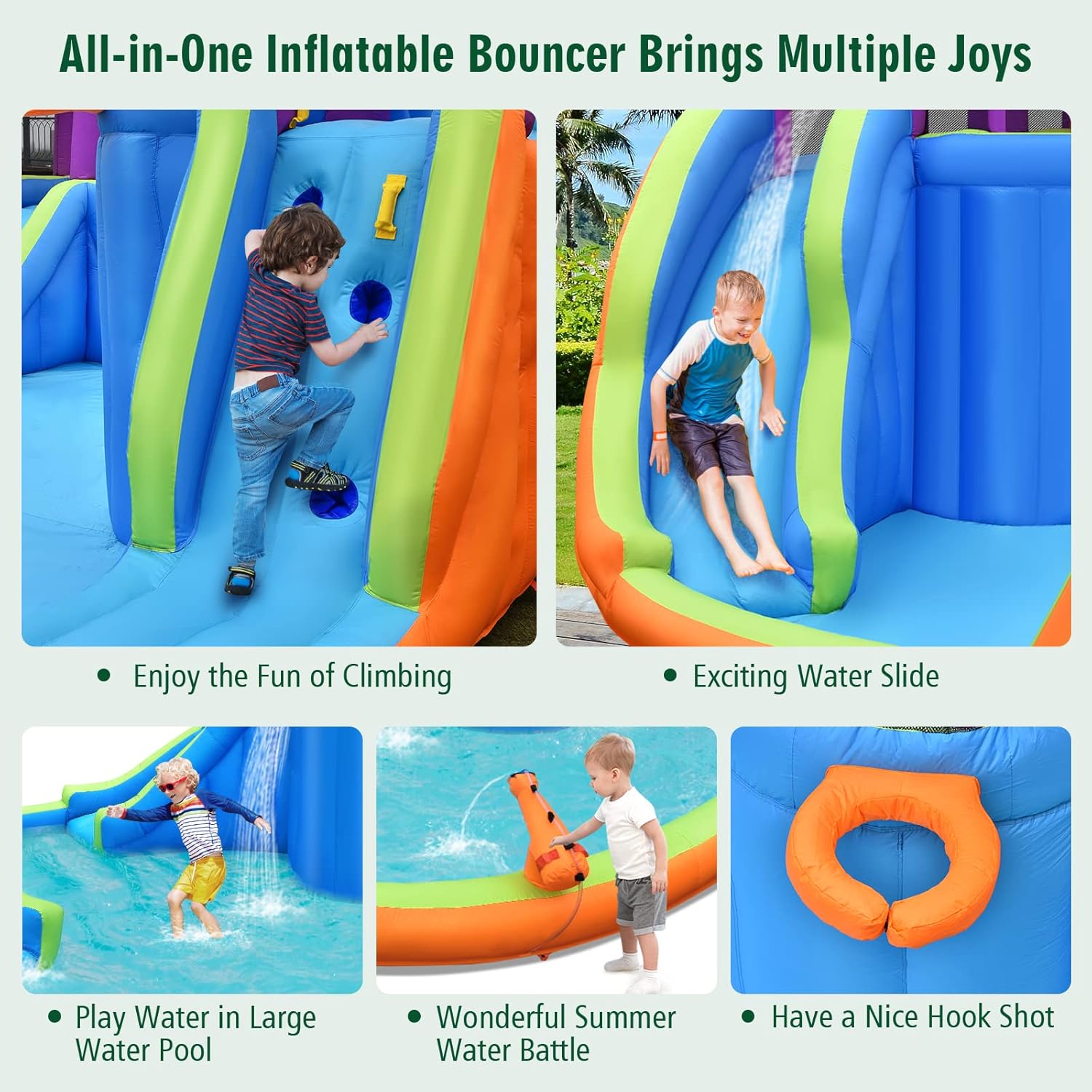 Inflatable Water Slide Park 75 - Kids Outdoor Water Slide recension och pris
