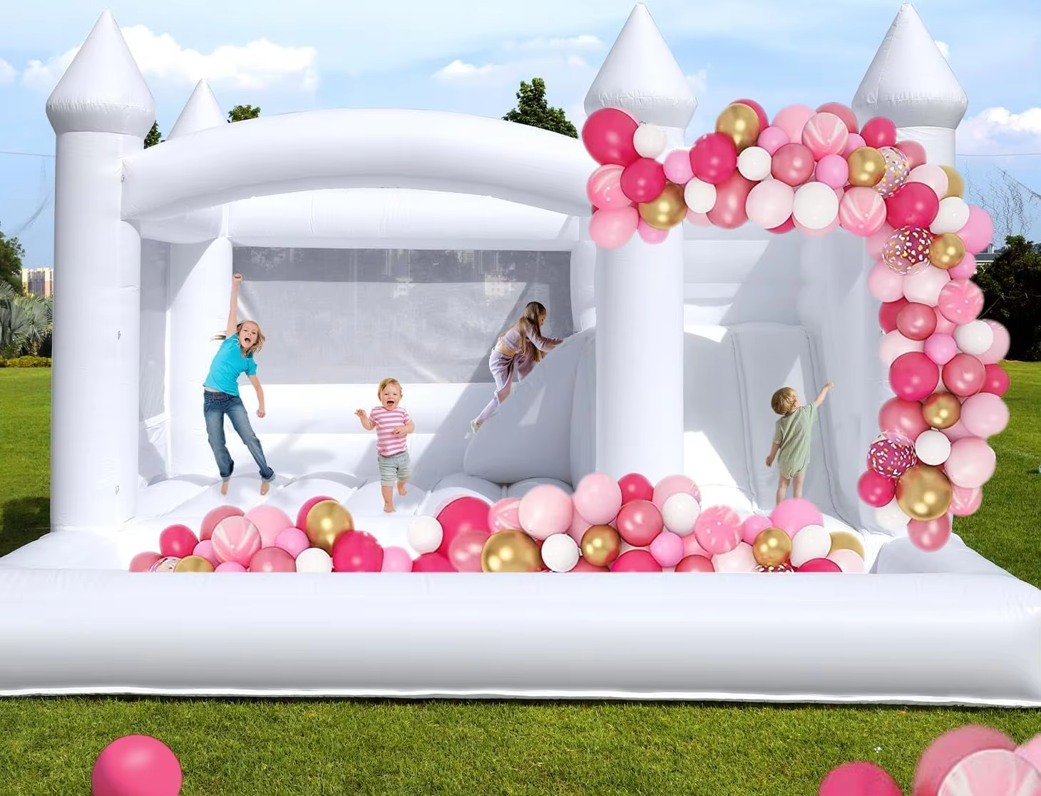 White Bounce House for Kids an - Kids Outdoor House recension och pris