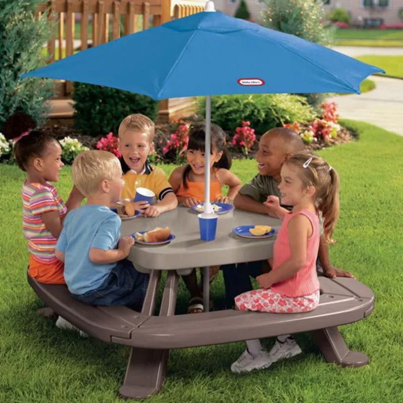 Outdoor  Kids Picnic Table Toy - Kids Outdoor Table And Chairs With Umbrella recension och pris