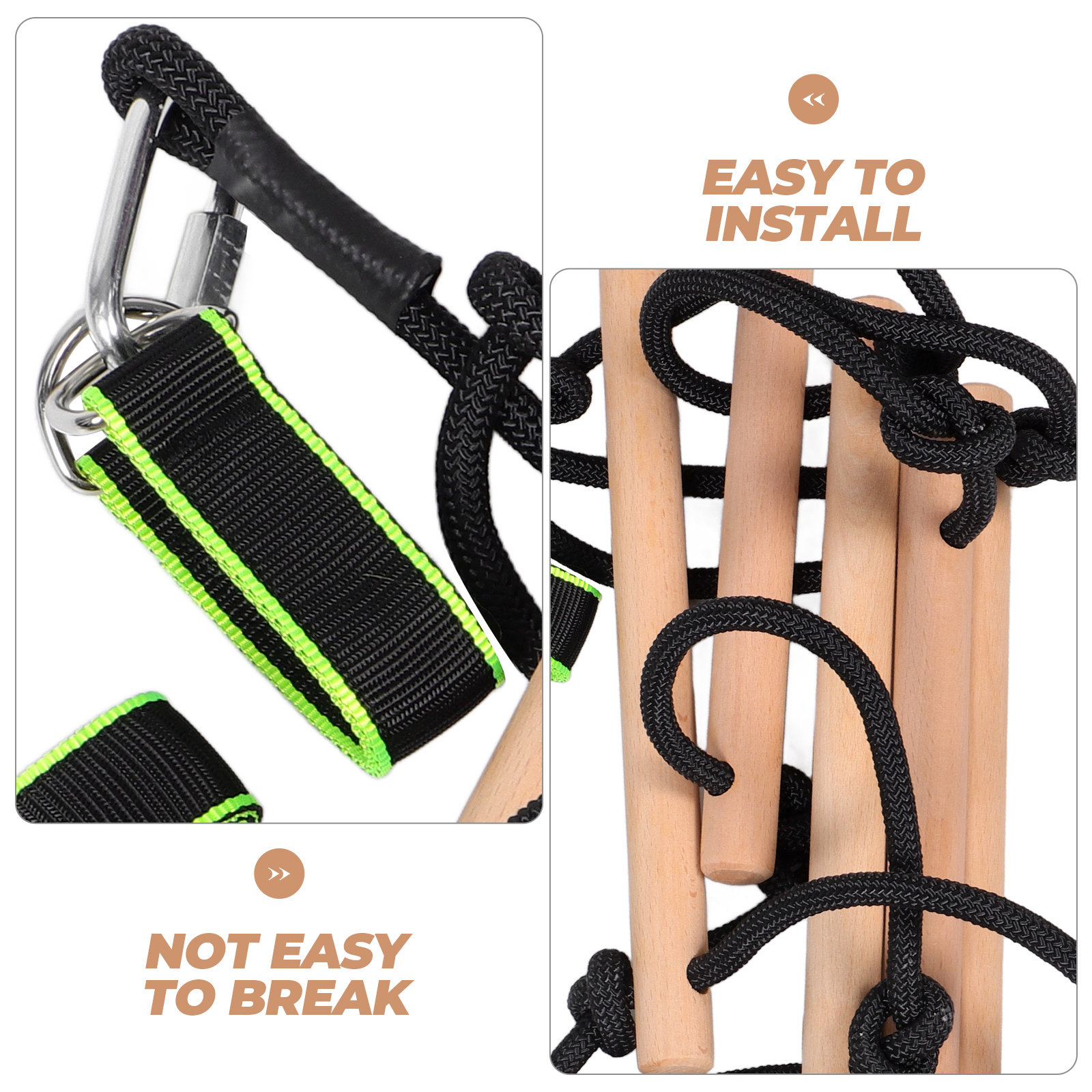 1Set Wood Climbing Rope Ladder - Kids Outdoor Treehouse recension och pris