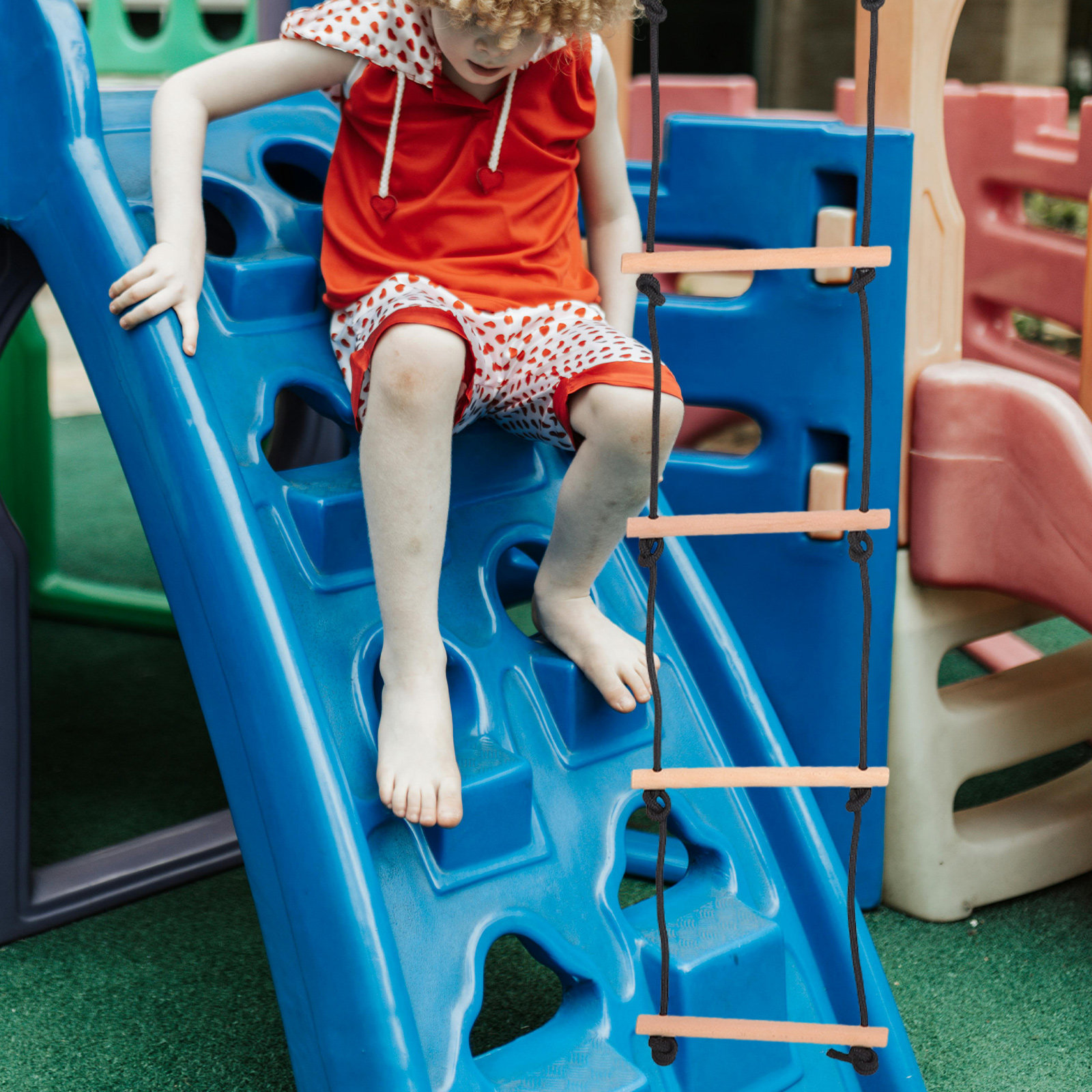 1Set Wood Climbing Rope Ladder - Kids Outdoor Treehouse recension och pris
