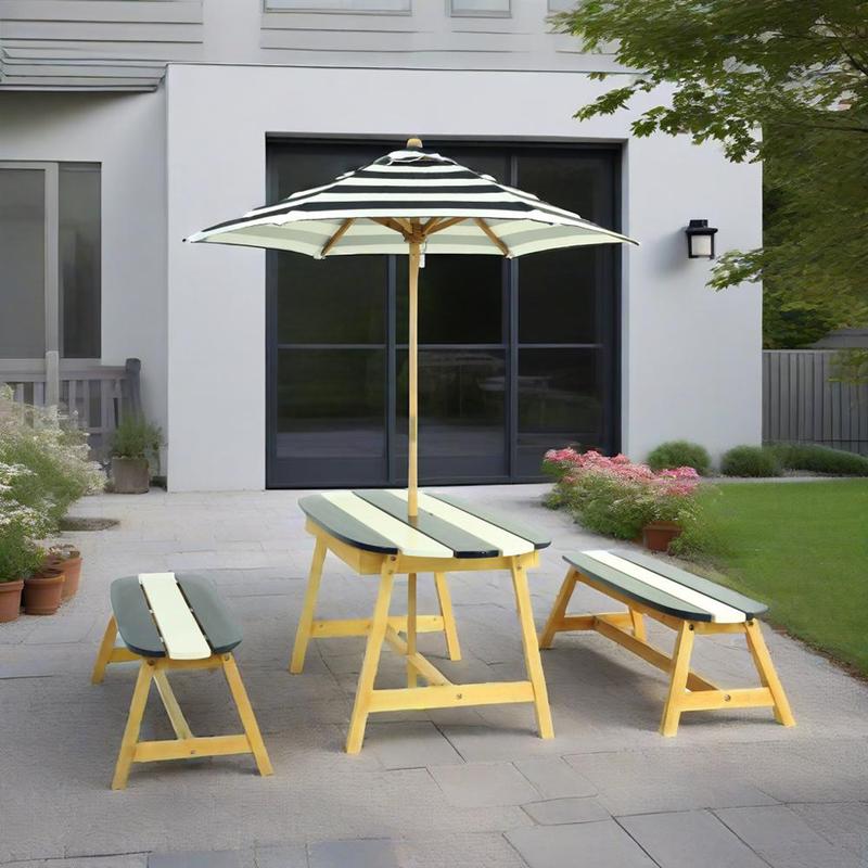 Playful Picnic Table with Umbr - Kids Outdoor Table And Chairs With Umbrella recension och pris