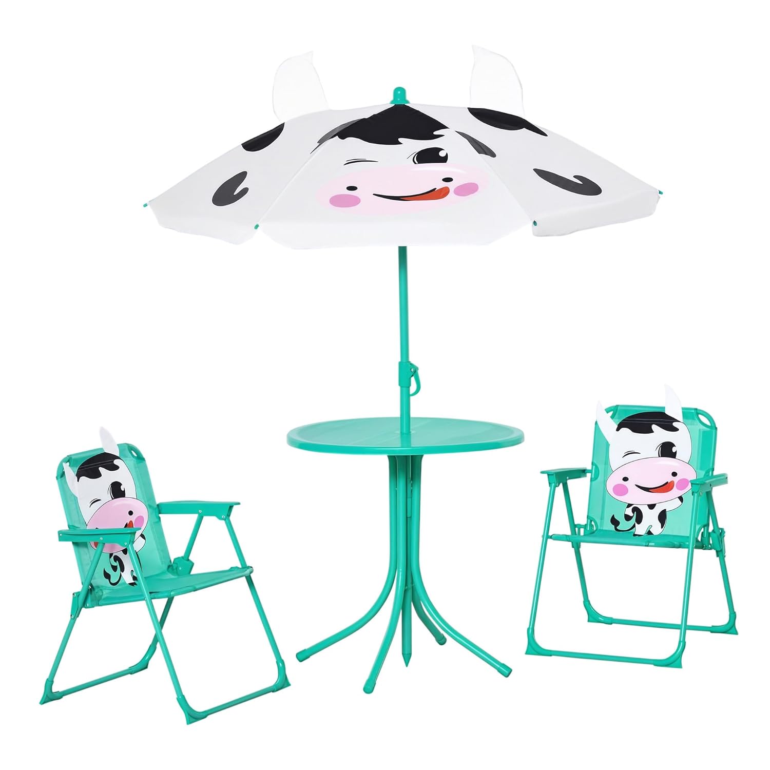 Kids Folding Table & Chair Set - Kids Outdoor Table And Chairs With Umbrella recension och pris
