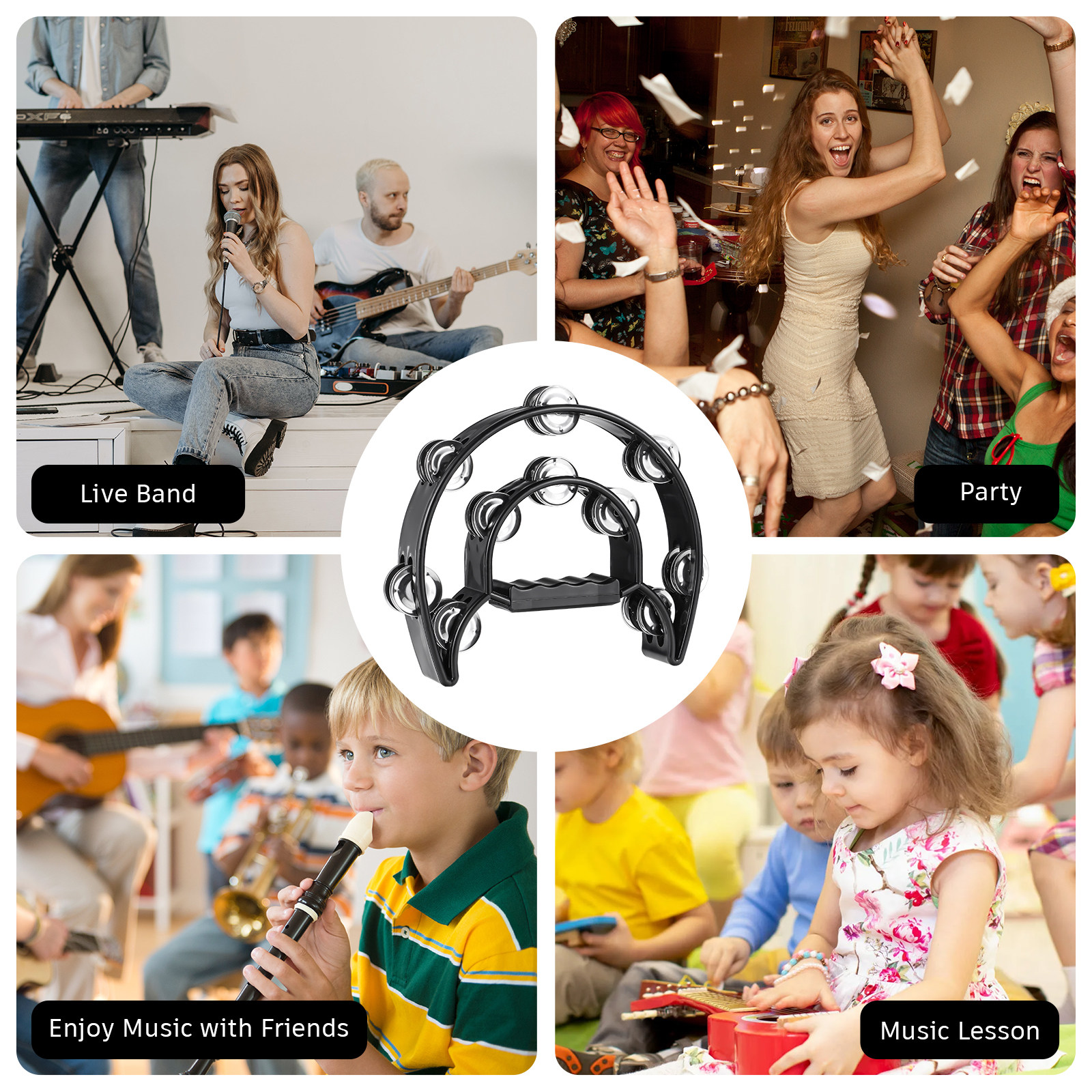 1Pcs Double Row Tambourine Bel - Kids Outdoor Music recension och pris