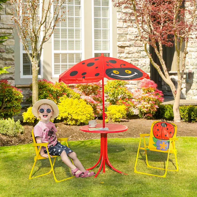 Kids Table and Chair Set, Outd - Kids Outdoor Table And Chairs With Umbrella recension och pris