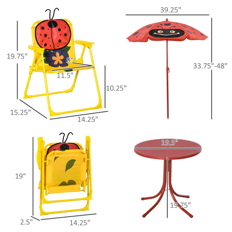 Kids Table and Chair Set, Outd - Kids Outdoor Table And Chairs With Umbrella recension och pris