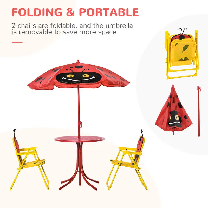 Kids Table and Chair Set, Outd - Kids Outdoor Table And Chairs With Umbrella recension och pris