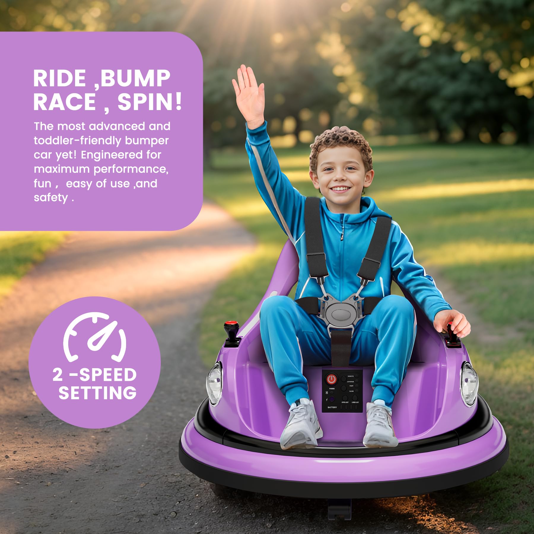 12V Kids Electric Bumper Car B - Kids Outdoor Music recension och pris