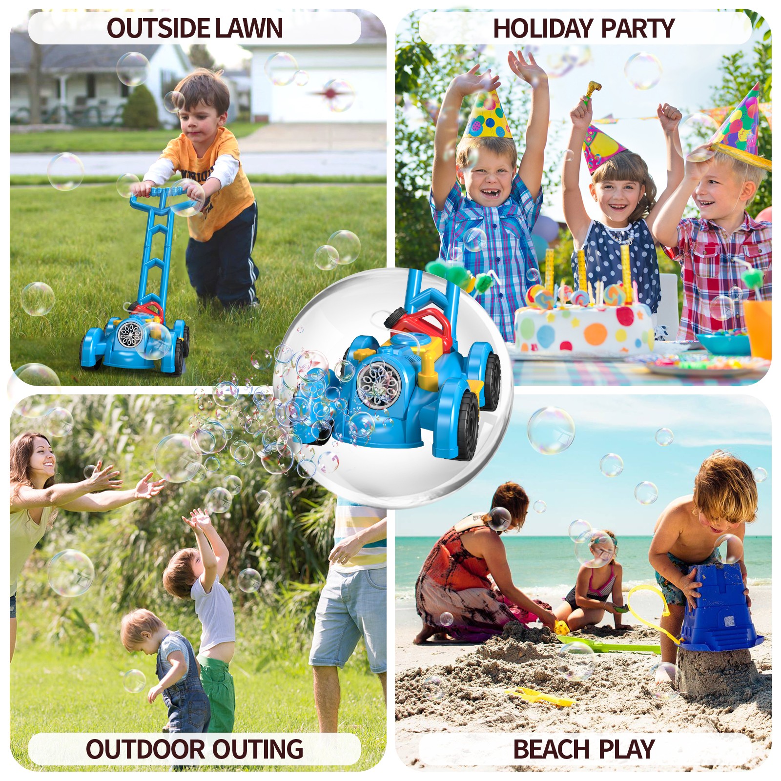 Trolley Bubble Machine Gun Car - Kids Outdoor Lawn Mower recension och pris