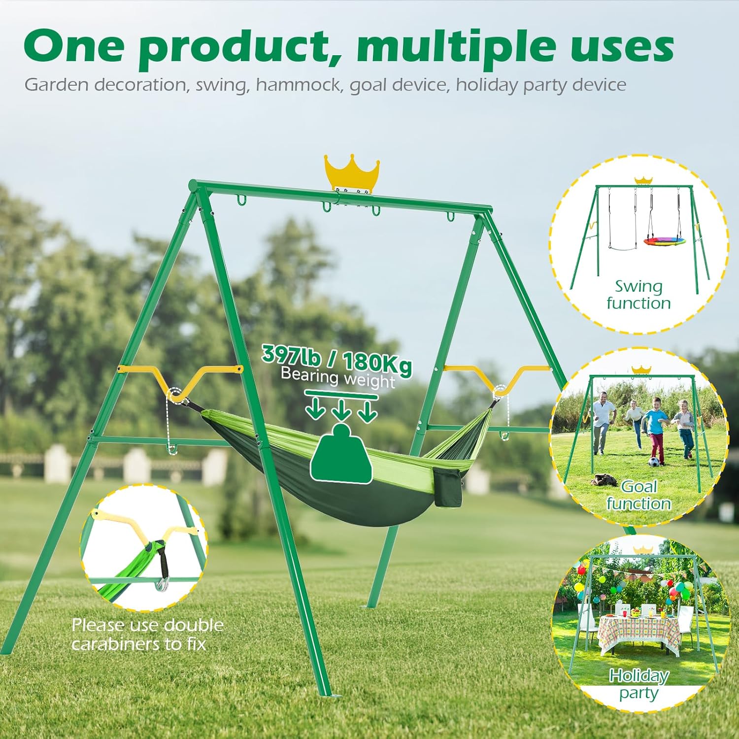 Crown 2-in-1 Swing&Hammock,460 - Kids Outdoor Hammock recension och pris