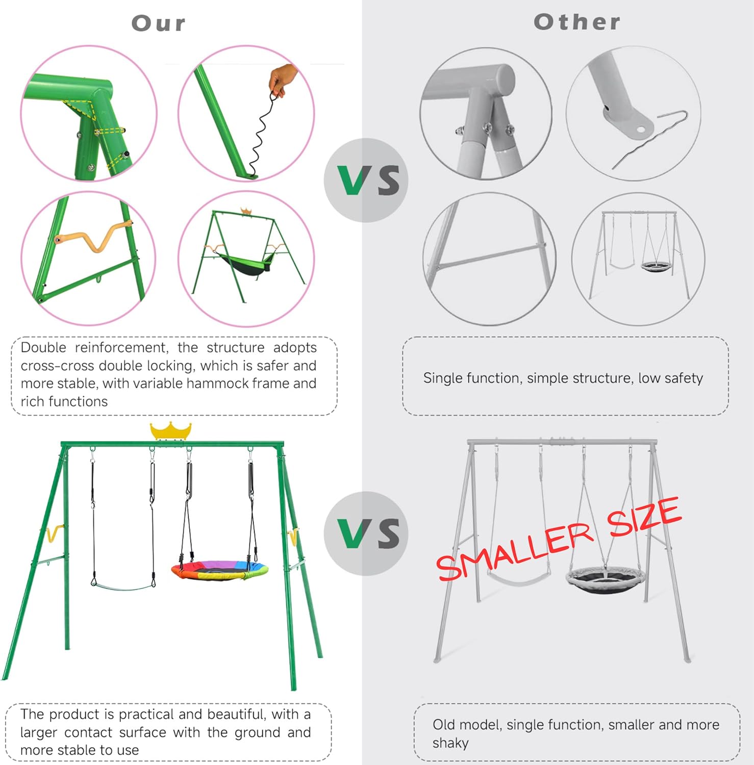 Crown 2-in-1 Swing&Hammock,460 - Kids Outdoor Hammock recension och pris