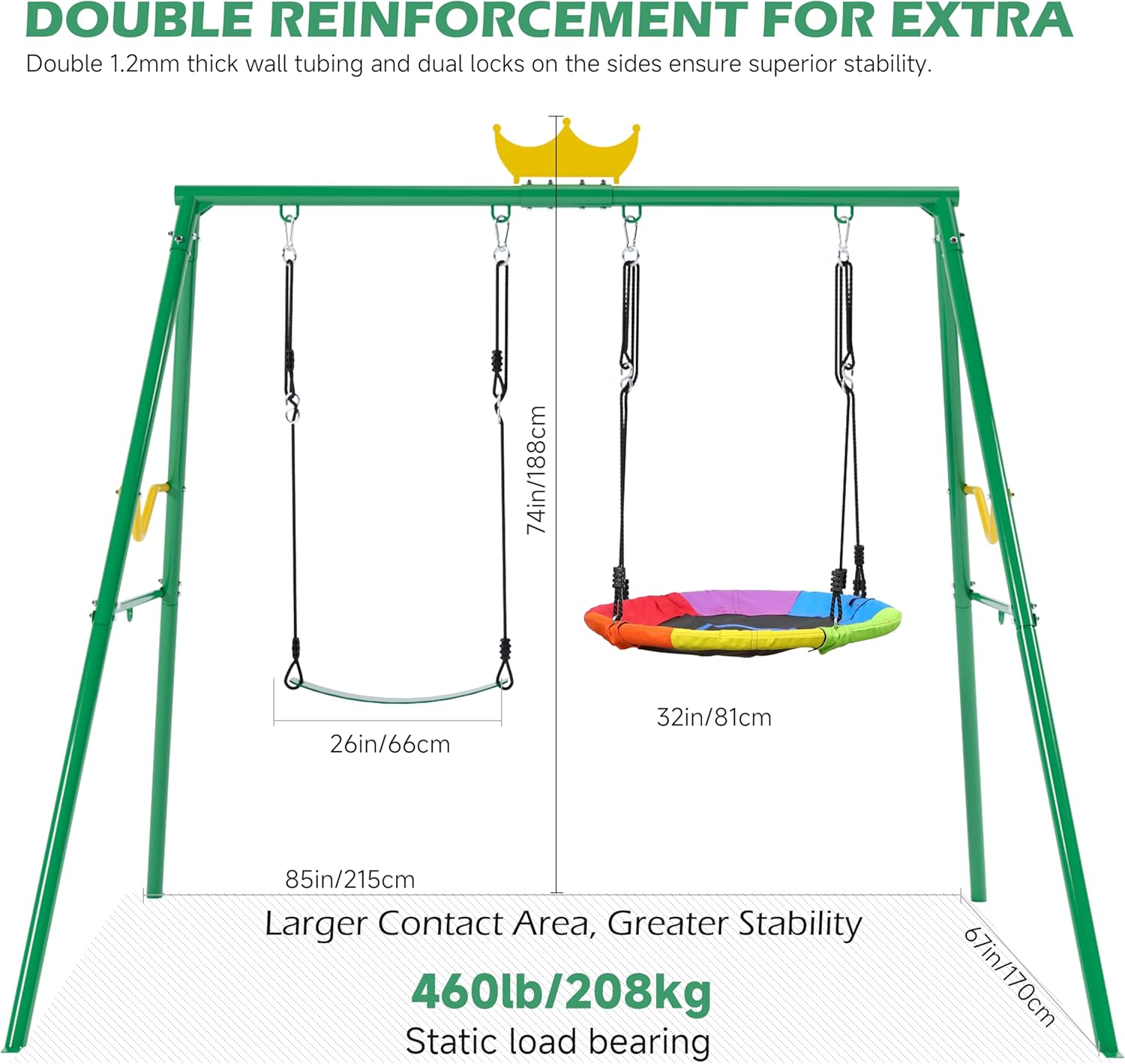 Crown 2-in-1 Swing&Hammock,460 - Kids Outdoor Hammock recension och pris