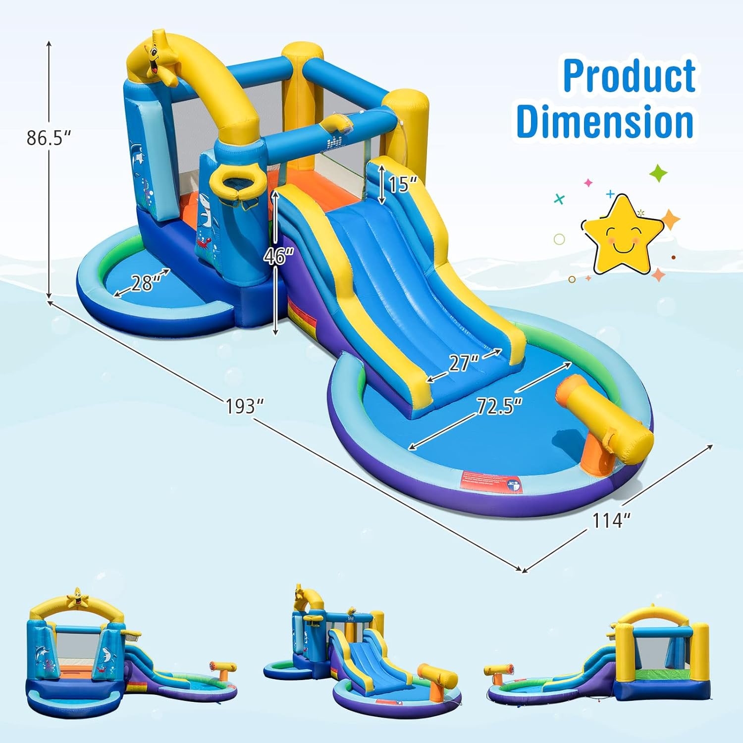 Inflatable Water Slide, 2 in 1 - Kids Outdoor Water Slide recension och pris
