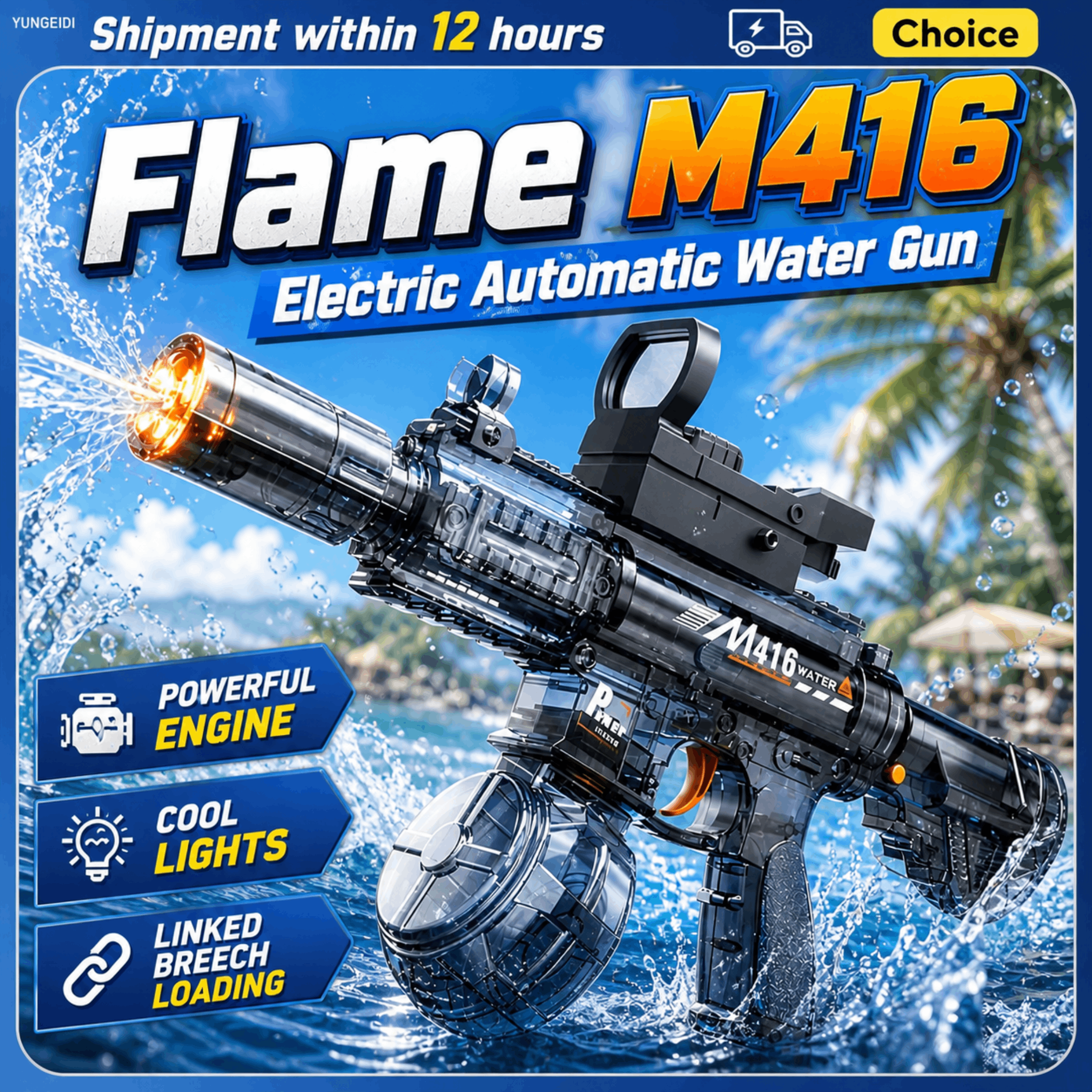 Electric Water Gun Flashing Li - Kids Outdoor Music recension och pris