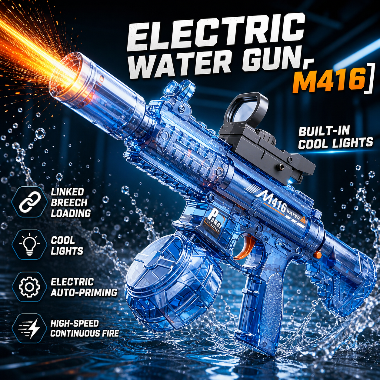 Electric Water Gun Flashing Li - Kids Outdoor Music recension och pris