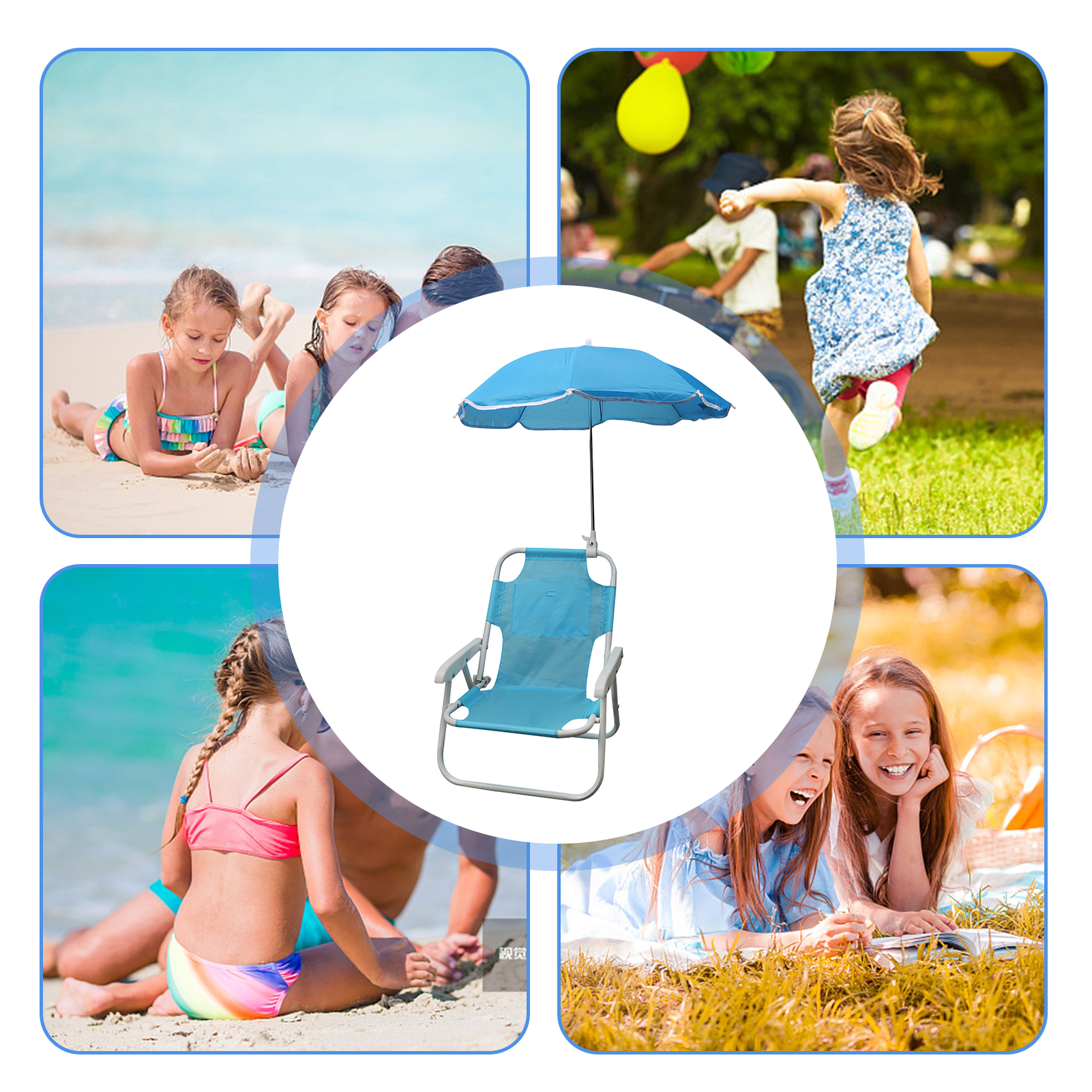 Beach Chairs and Umbrellas Out - Kids Outdoor Lawn Chair recension och pris