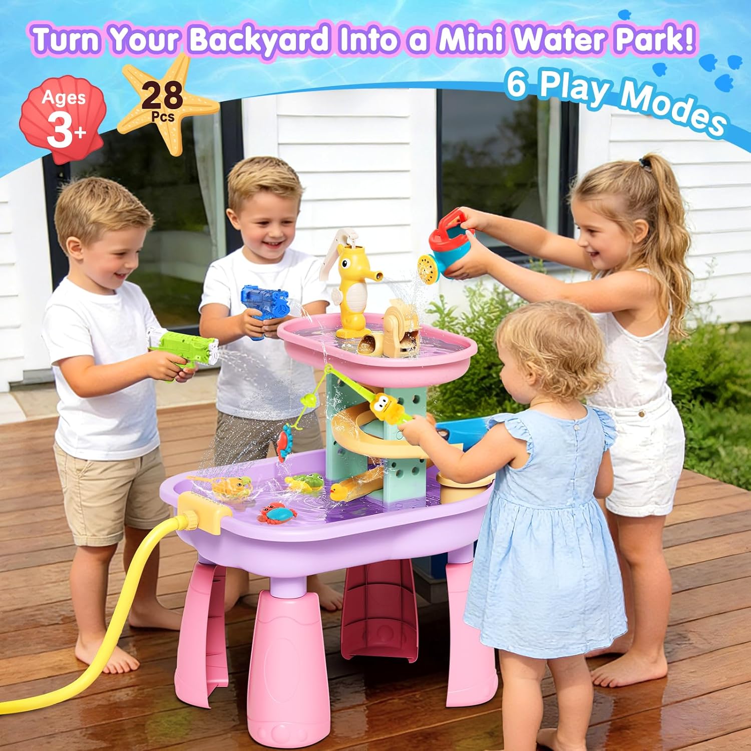 Kids Sand & Water Table with 2 - Kids Outdoor Water Play Table recension och pris