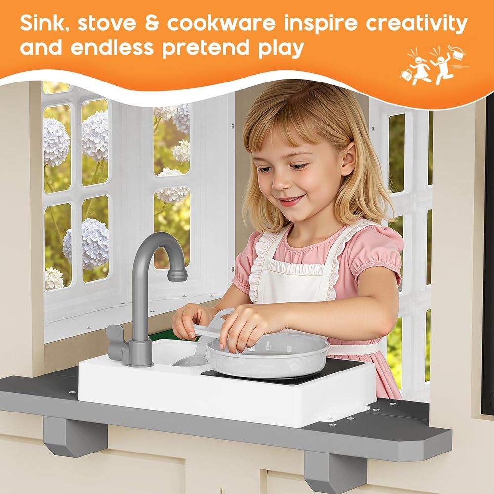 Albott Kids Outdoor Wooden Pla - Kids Outdoor Kitchen Set recension och pris