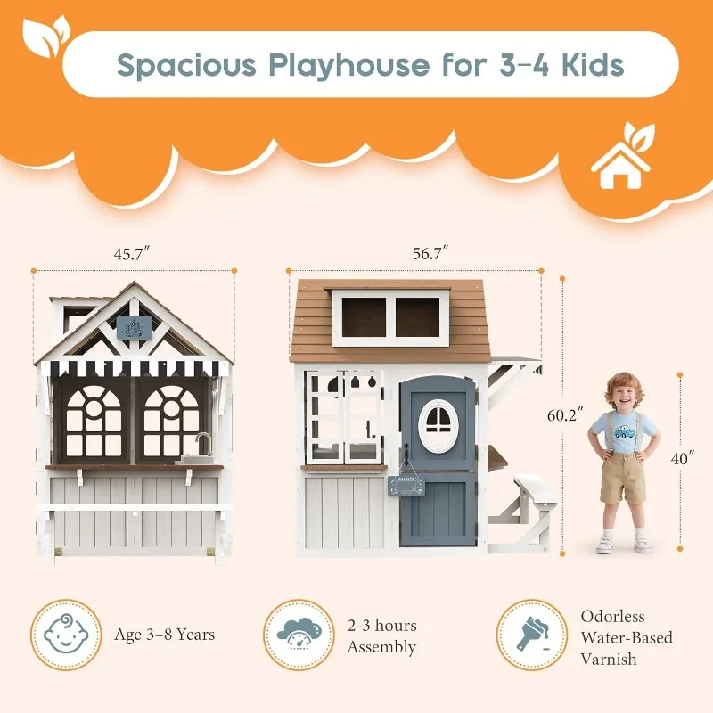 Albott Kids Outdoor Wooden Pla - Kids Outdoor Kitchen Set recension och pris