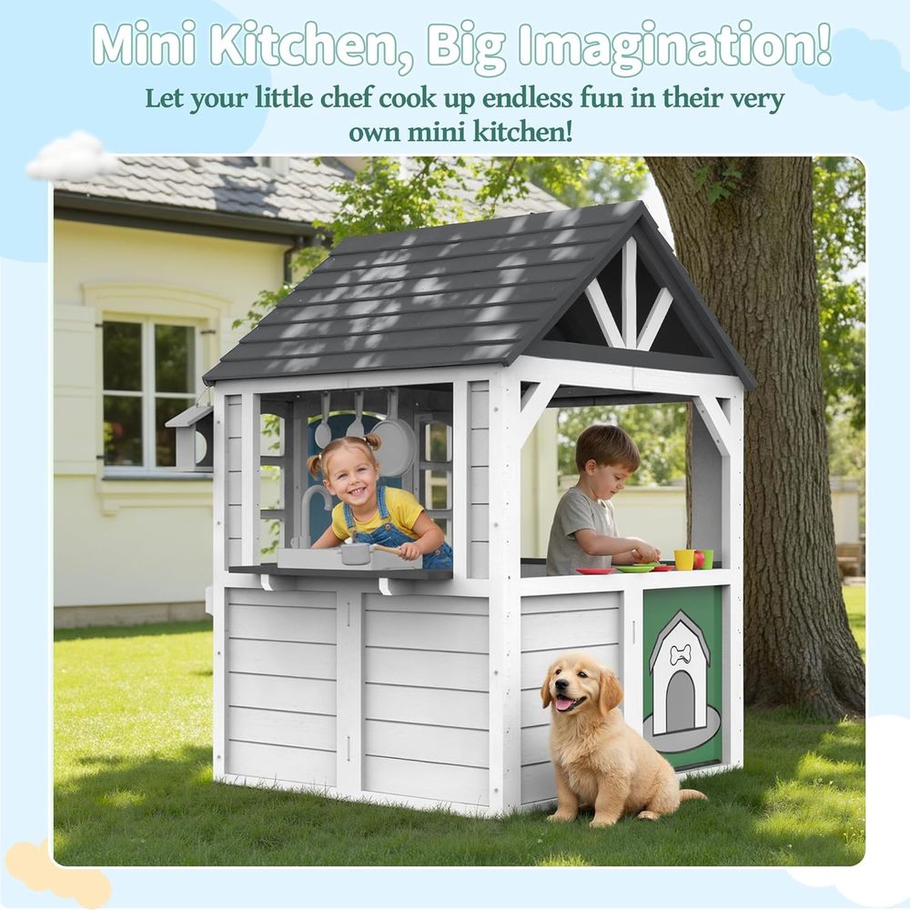 White Cedar Kids Playhouse: In - Kids Outdoor Kitchen Set recension och pris