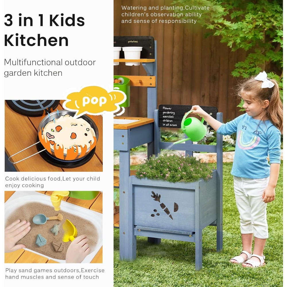 US Shipping Mud Kitchen for Ki - Kids Outdoor Kitchen Set recension och pris