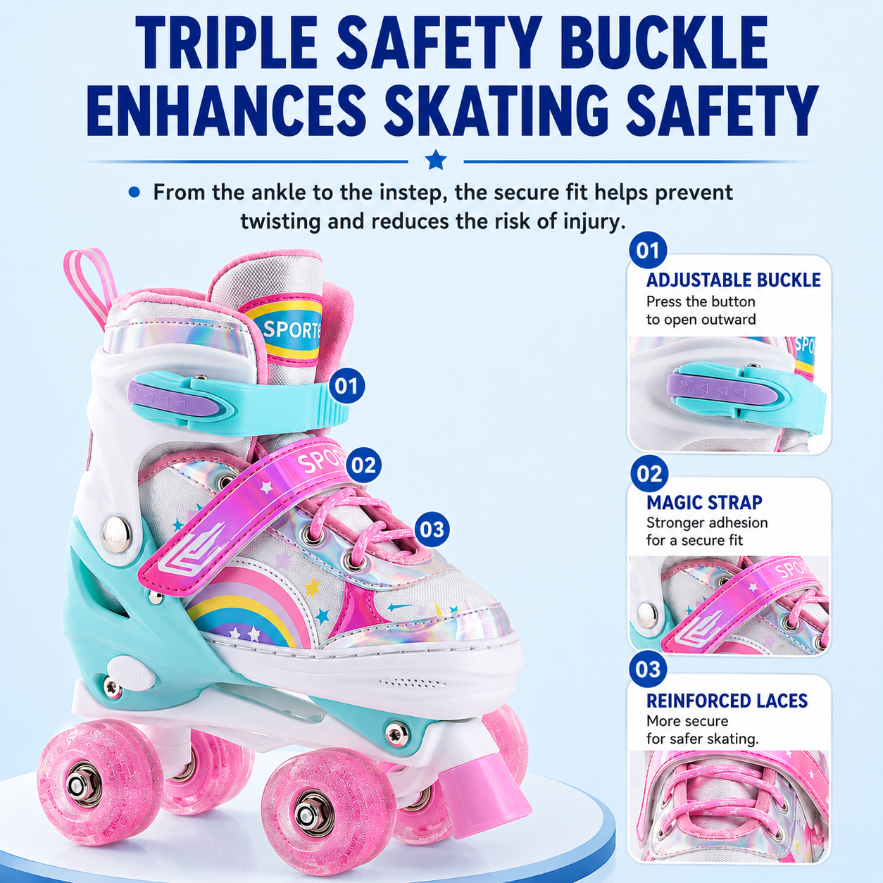 Kids Adjustable Roller Skates  - Kids Outdoor Quad recension och pris