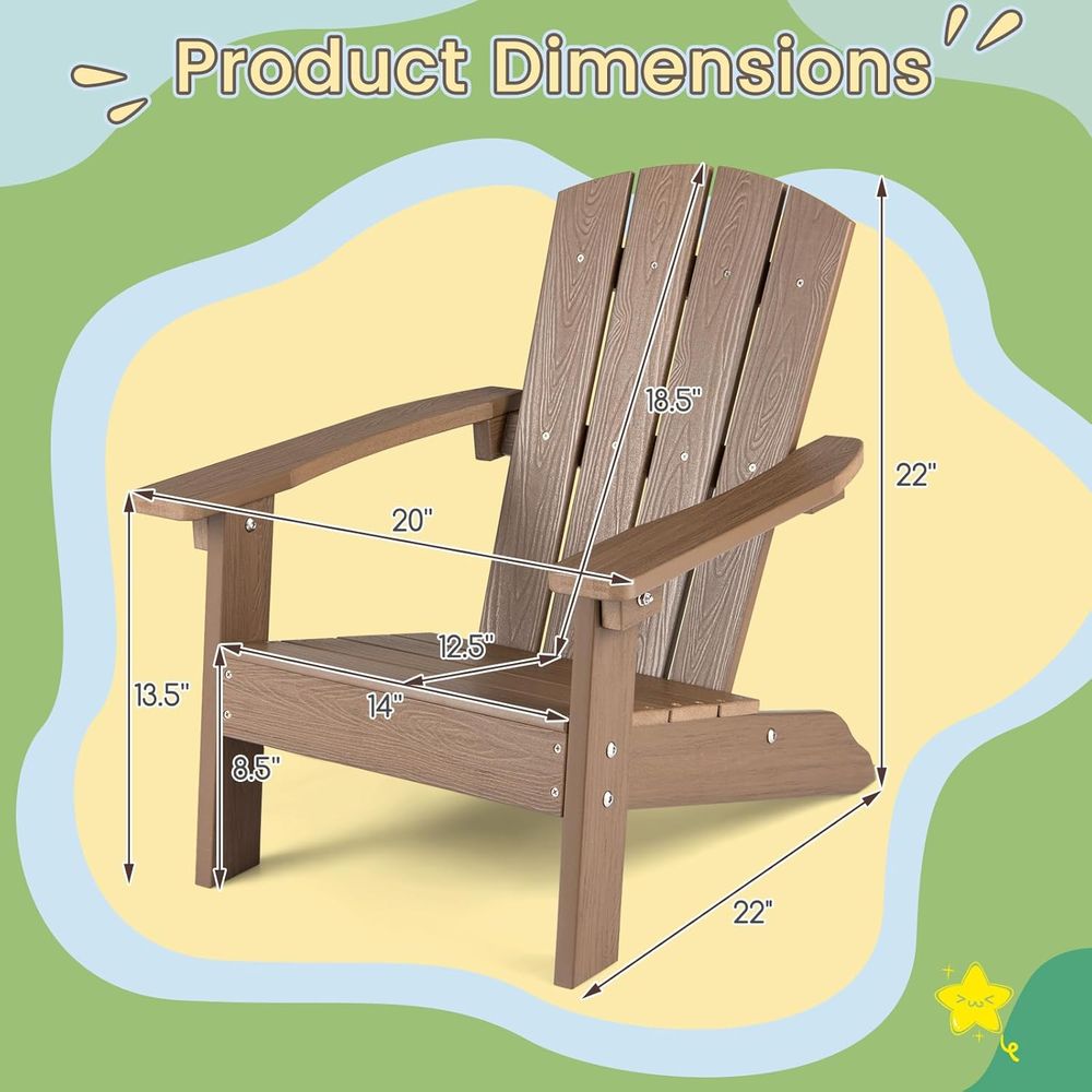 Kids Adirondack Chair, All-Wea - Kids Outdoor Lawn Chair recension och pris