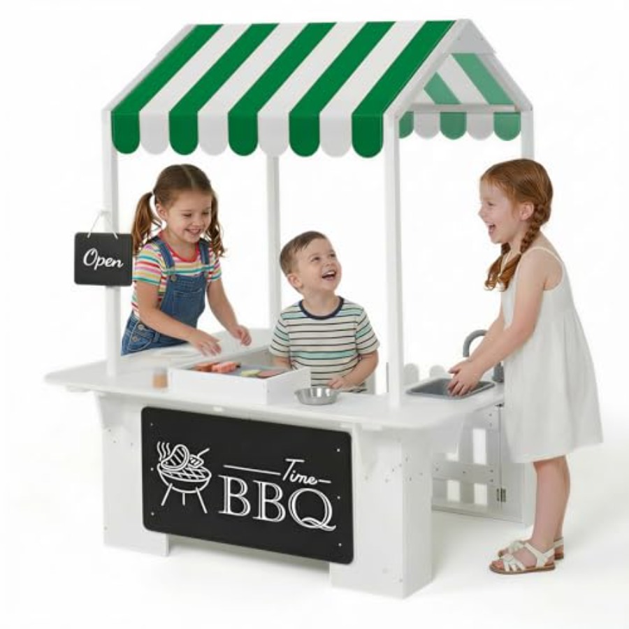 Outdoor playhouse for kids, wh - Kids Outdoor Kitchen Set recension och pris