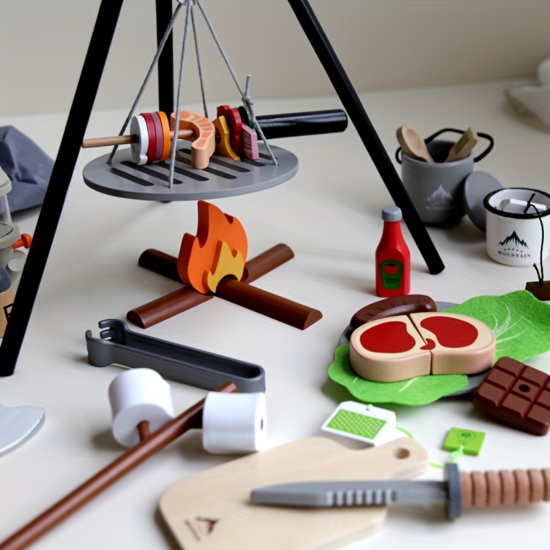 Kids Wooden Camping Toys Set w - Kids Outdoor Kitchen Set recension och pris