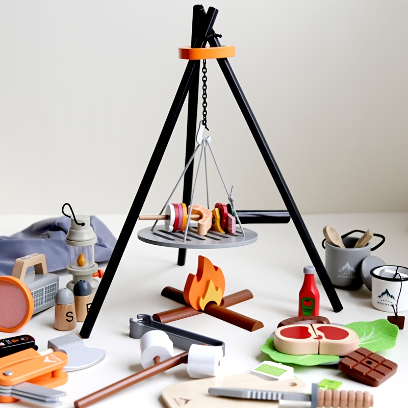 Kids Wooden Camping Toys Set w - Kids Outdoor Kitchen Set recension och pris