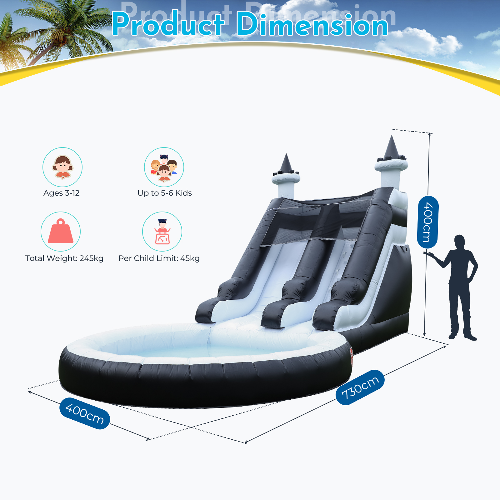 100% PVC Commerci 24ft Inflata - Kids Outdoor House recension och pris