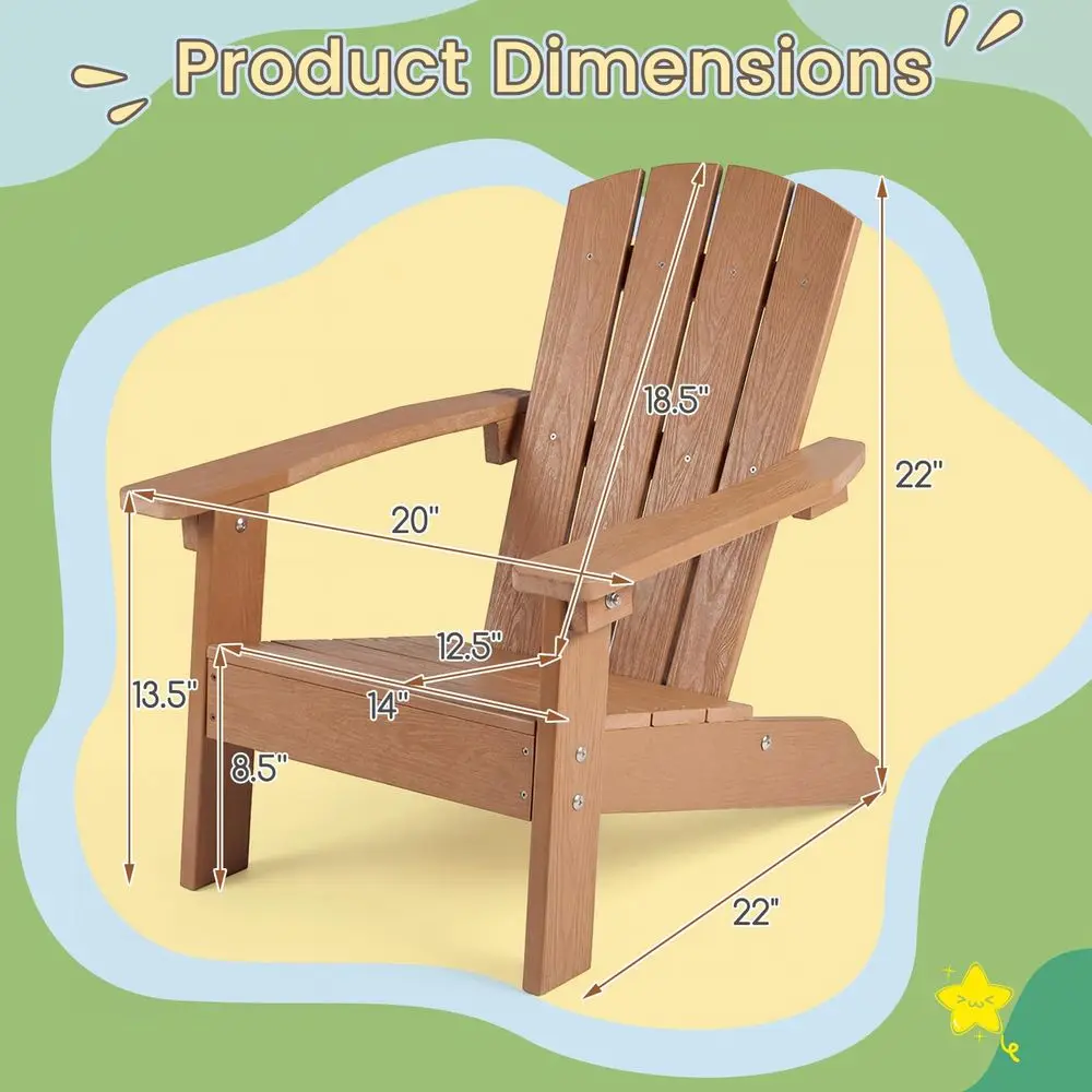 Kids Adirondack Chair, AllWeat - Kids Outdoor Lawn Chair recension och pris