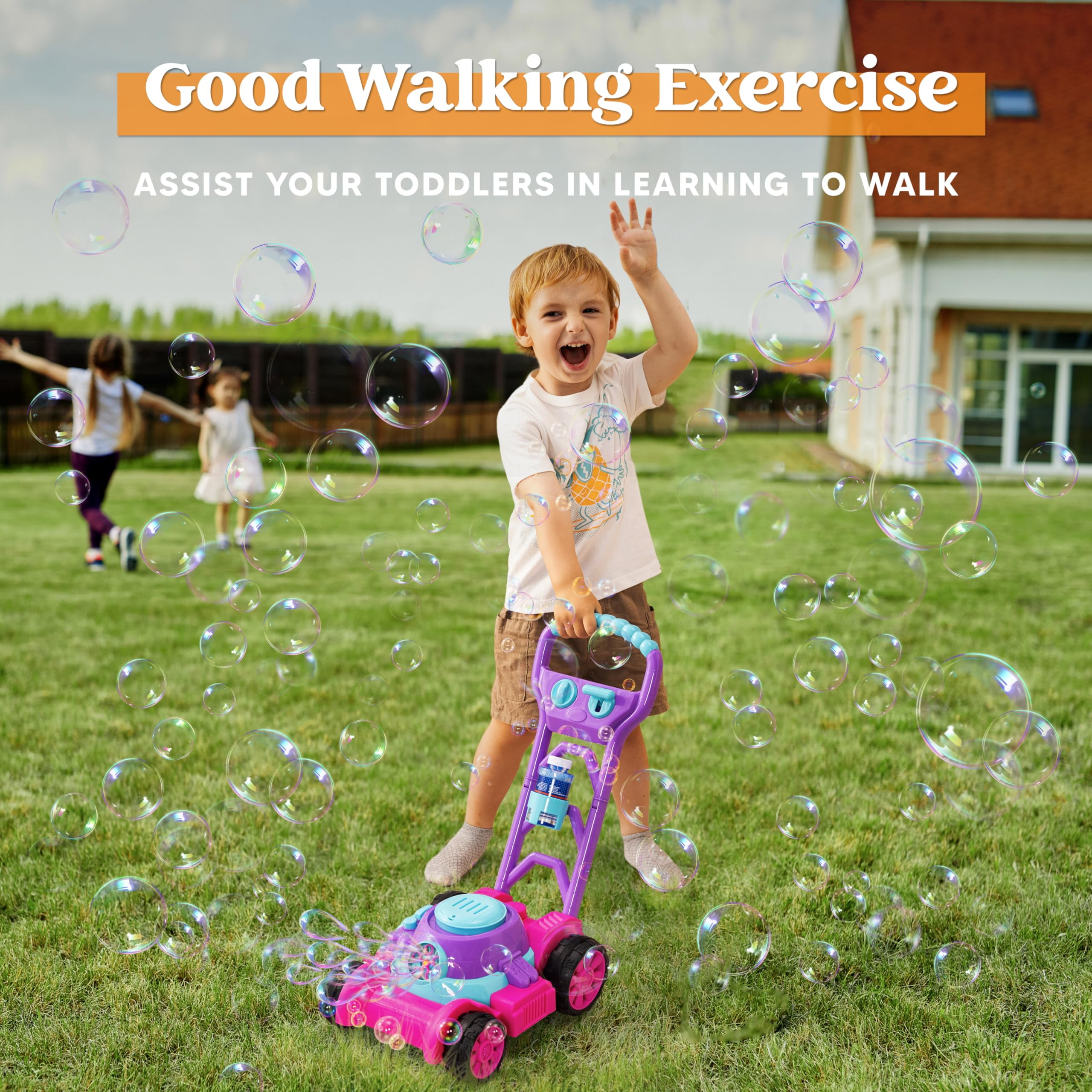 JOYFY Bubble Machine Bubble La - Kids Outdoor Lawn Mower recension och pris