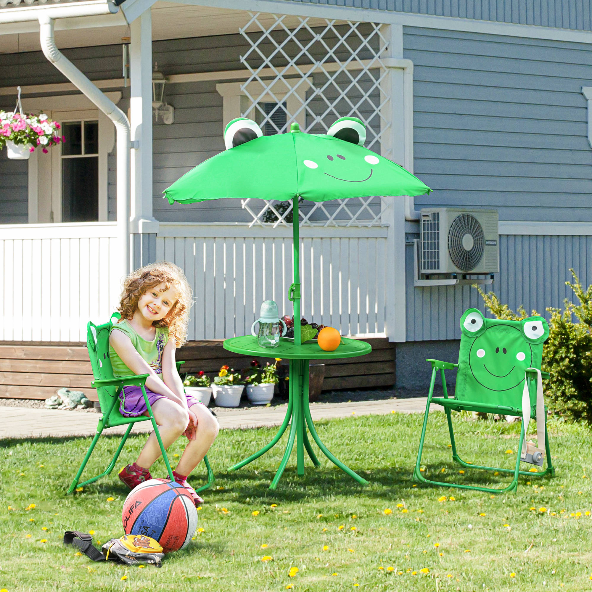 Fun Portable Kids Folding Tabl - Kids Outdoor Table And Chairs With Umbrella recension och pris