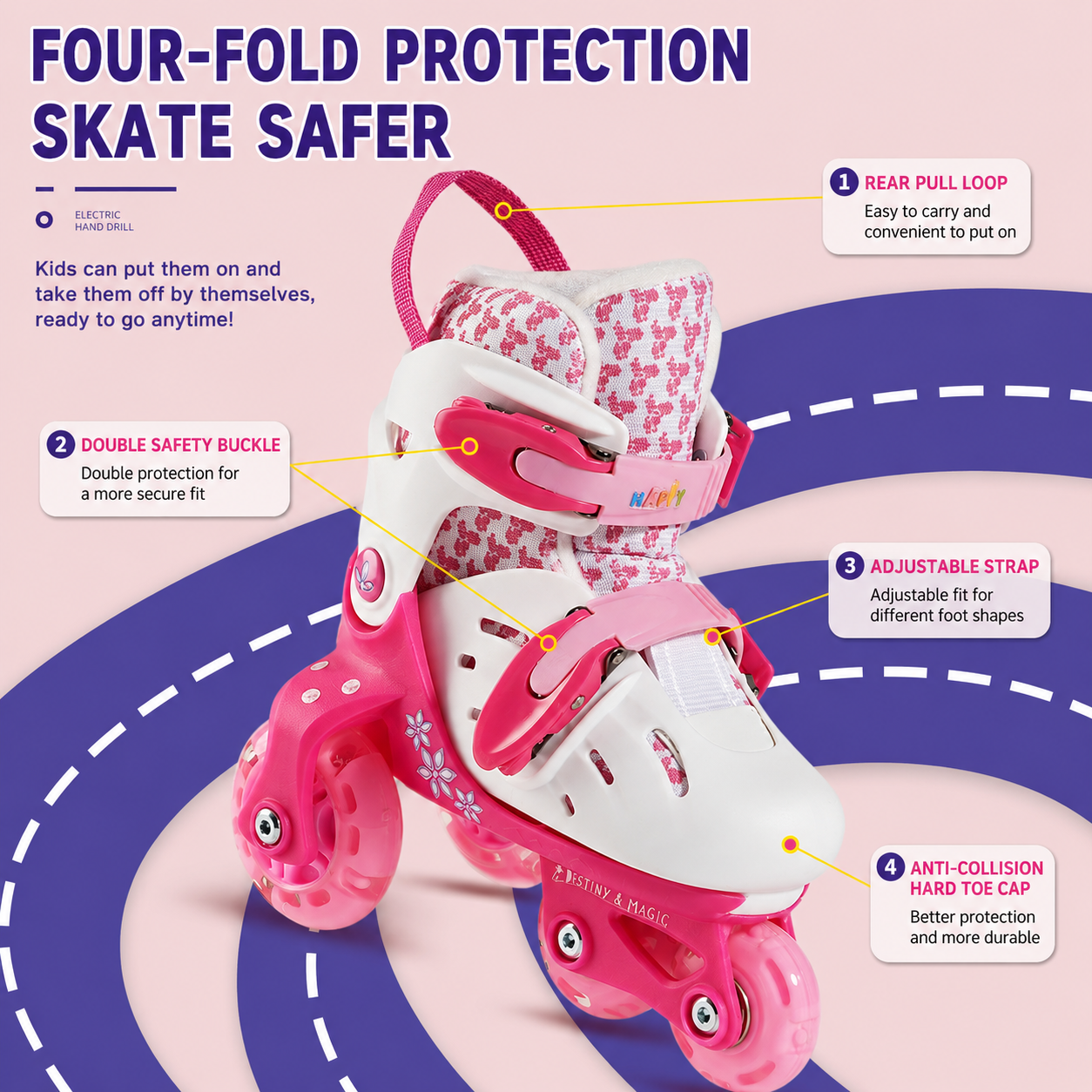 Kids Adjustable Roller Skates  - Kids Outdoor Quad recension och pris