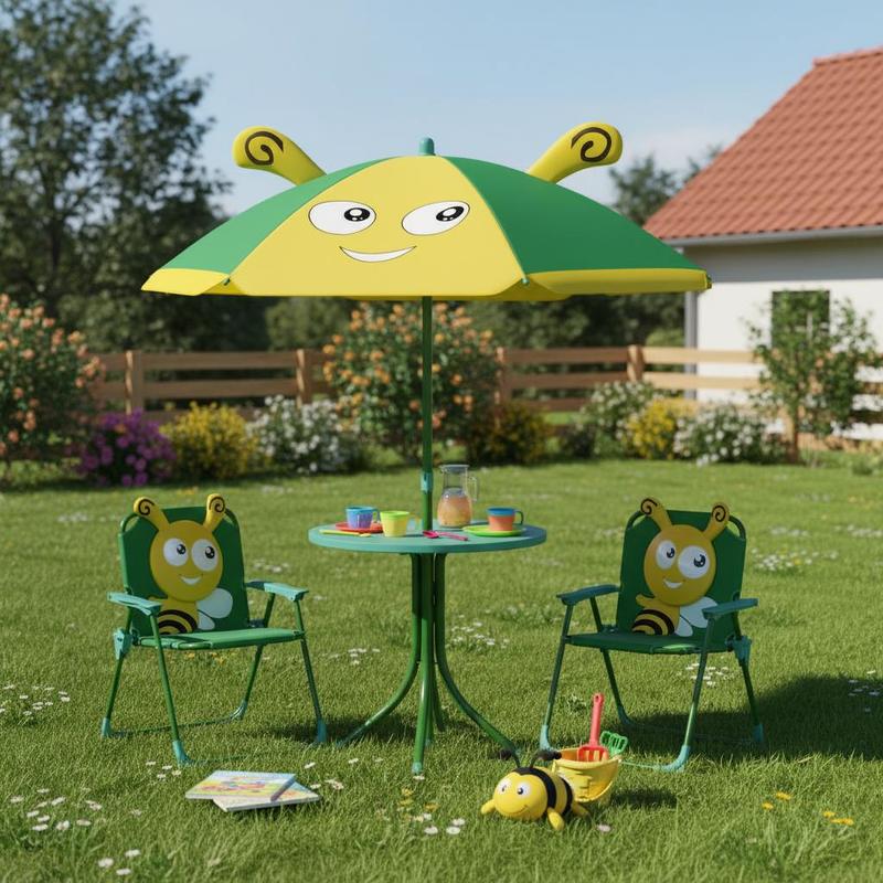 Outdoor Kids Garden Furniture  - Kids Outdoor Table And Chairs With Umbrella recension och pris