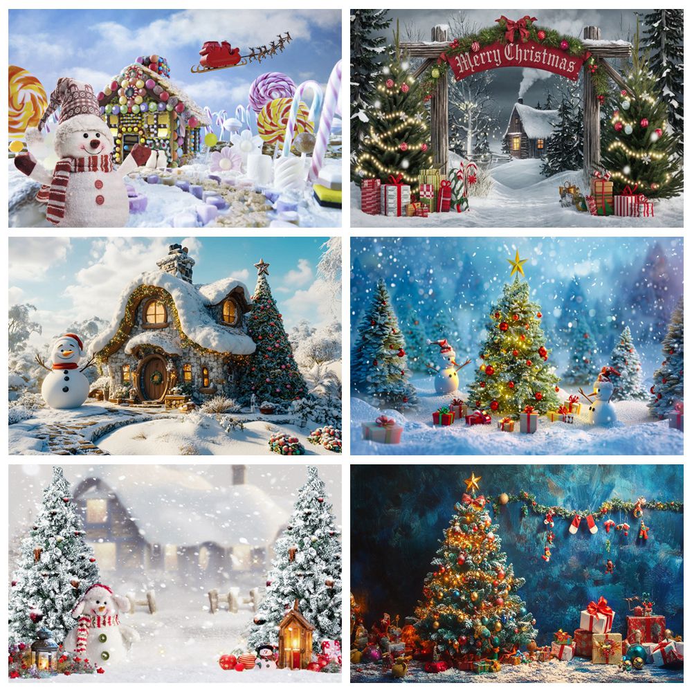 Winter Christmas Backdrop Outd - Kids Outdoor Treehouse recension och pris