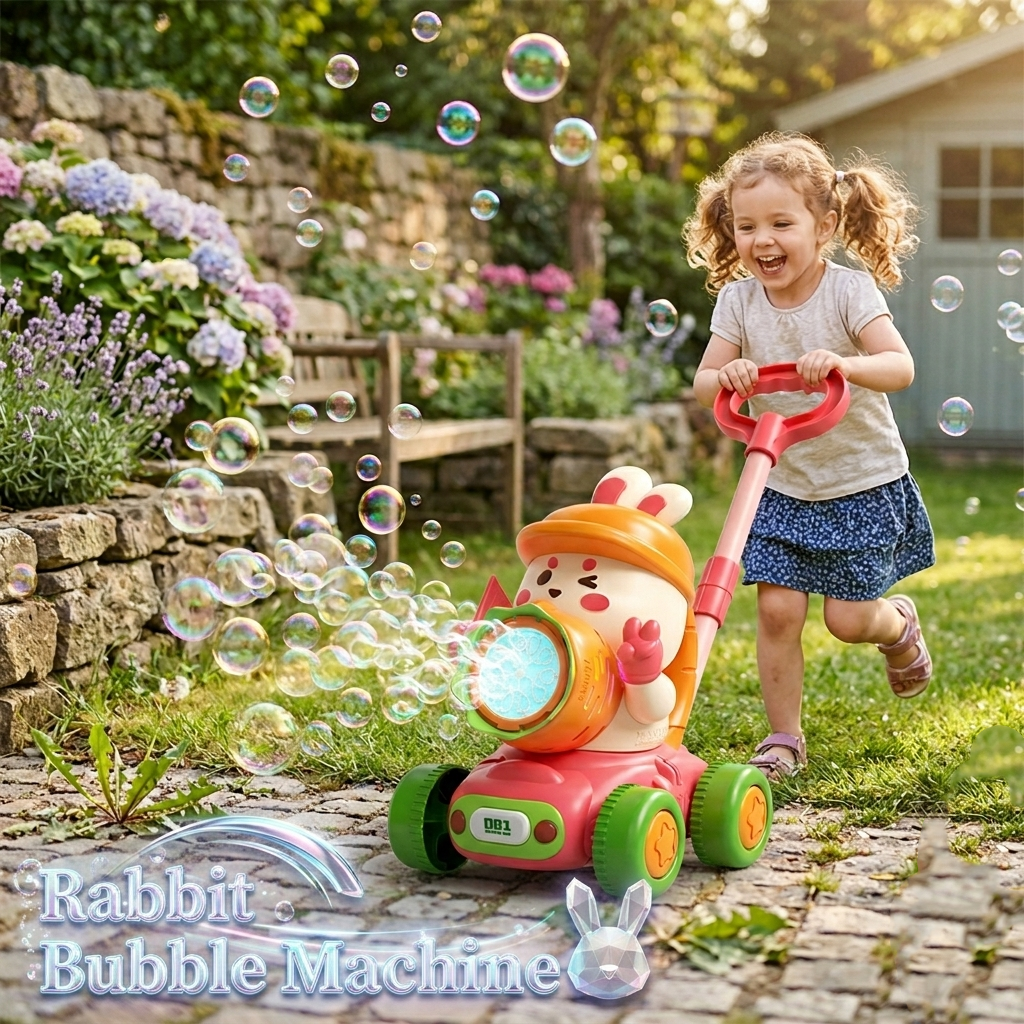 Turnip Rabbit Bubble Lawn Mowe - Kids Outdoor Lawn Mower recension och pris