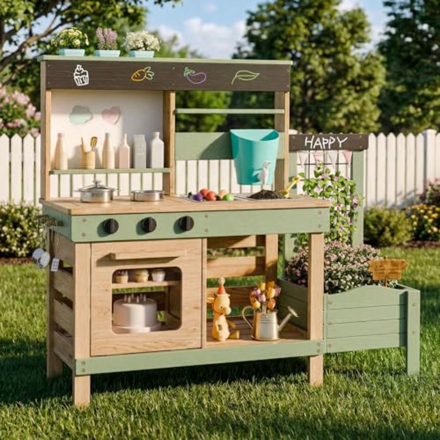 Outdoor kitchen for kids: wood - Kids Outdoor Kitchen Set recension och pris