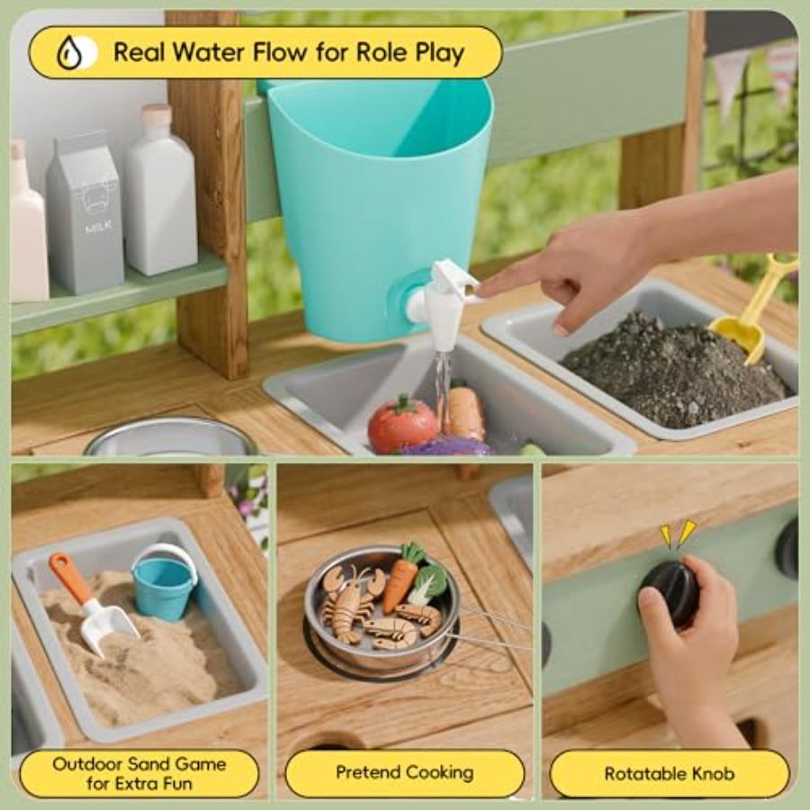 Outdoor kitchen for kids: wood - Kids Outdoor Kitchen Set recension och pris